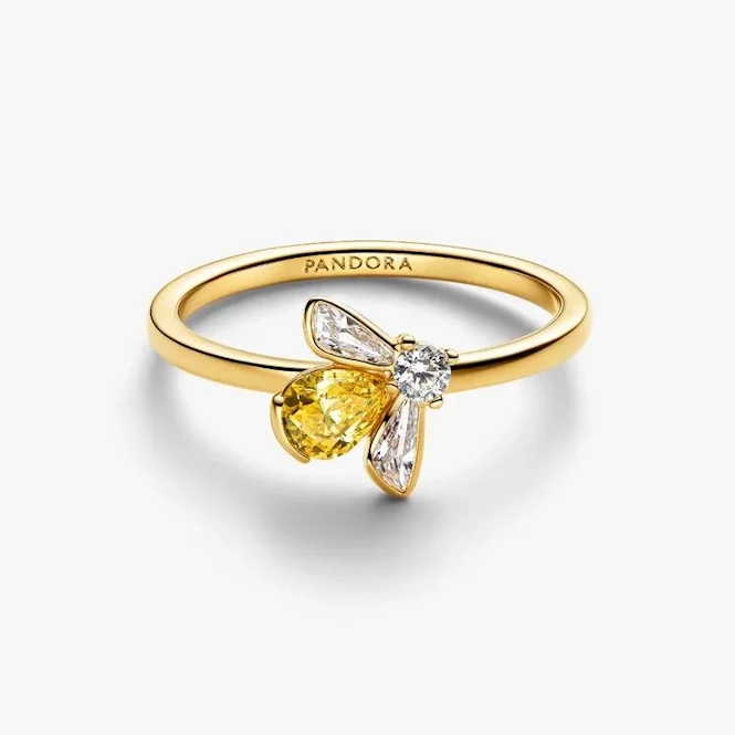 Gold Honey Bee Ring, Size 52