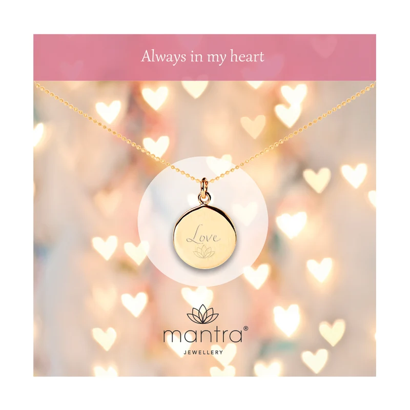 Love Disc Necklace in Gold