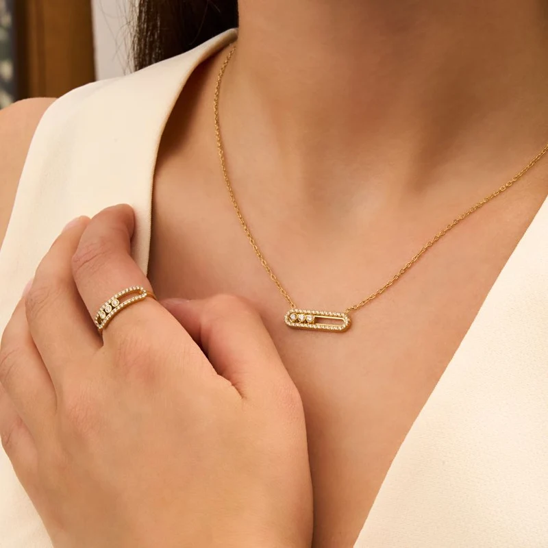Pave Soul Kette 18K Vergoldet