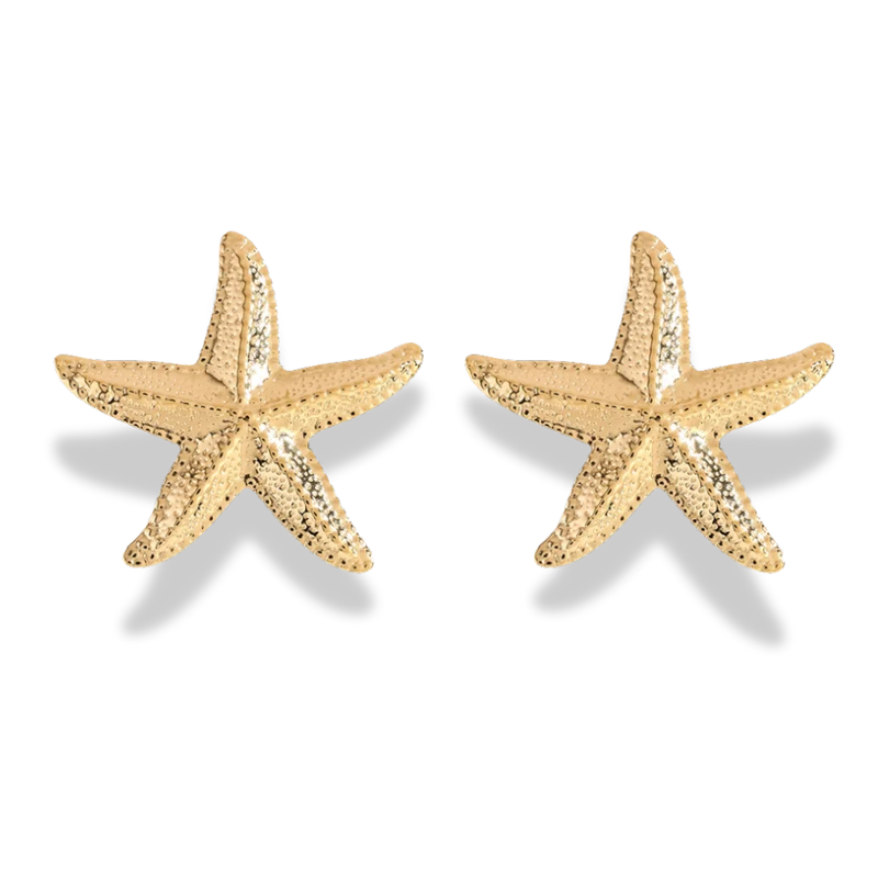 Golden Sea Star Ohrstecker 14K Vergoldet