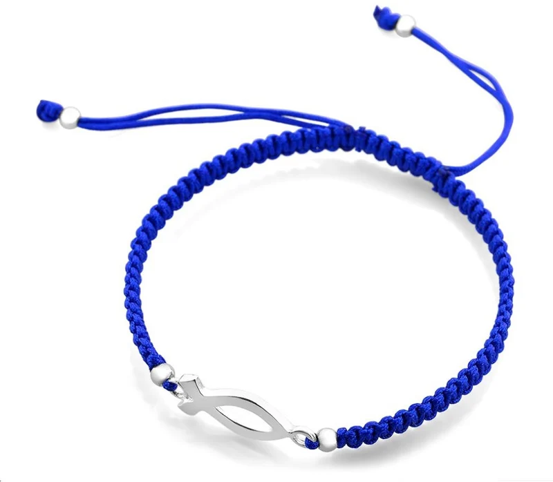 ARMBAND BLAU MIT TAUFFISCH, ICHTYS FISCH, TAUFE