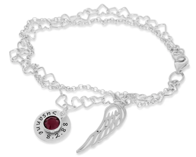 SCHUTZENGEL ARMBAND SILBER NAMENSCHMUCK ZUR TAUFE GRAVUR KOMMUNION