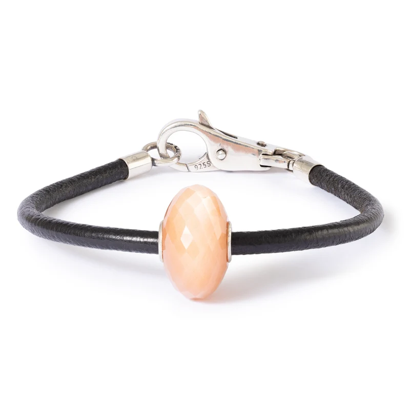 Feldspat Mondstein Leder Armband