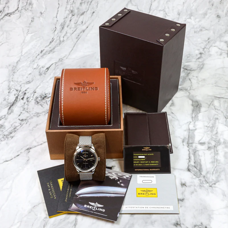 Breitling Transocean Day & Date 43 A45310 Edelstahl