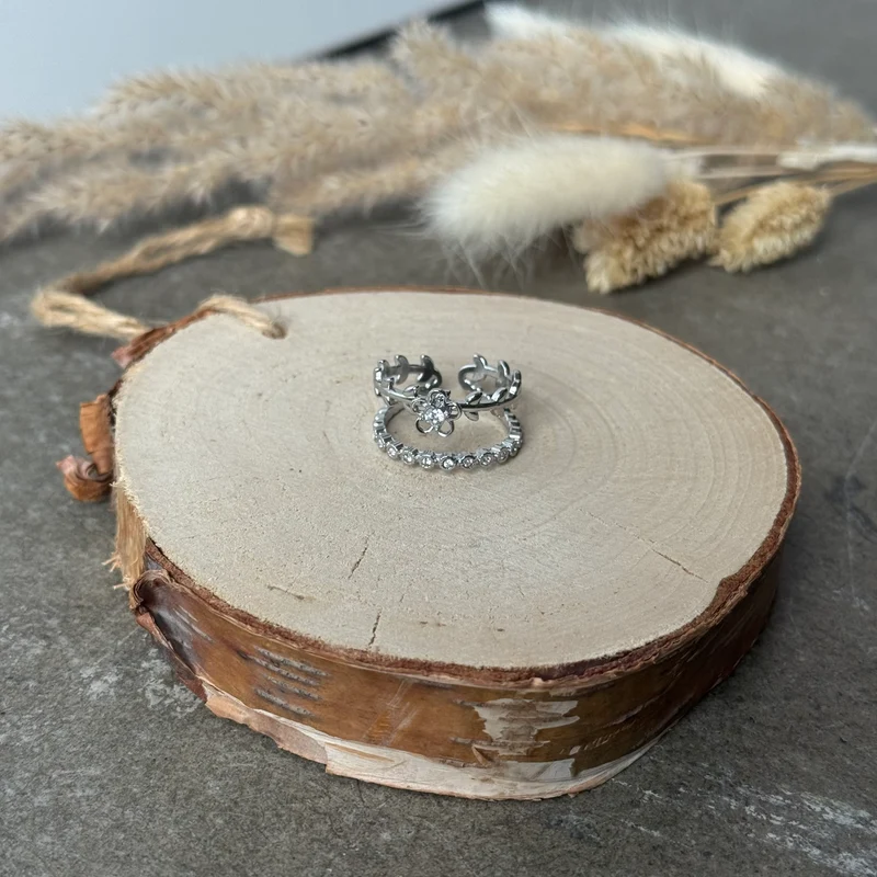 Flora Diamond Ring | Strass Silber