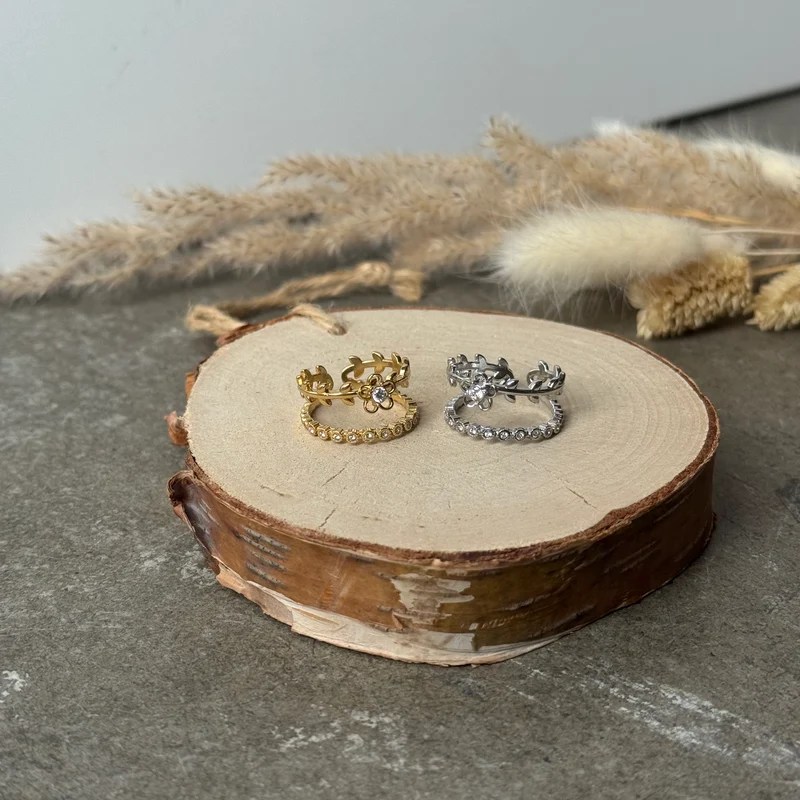 Flora Diamond Ring | Strass Silber