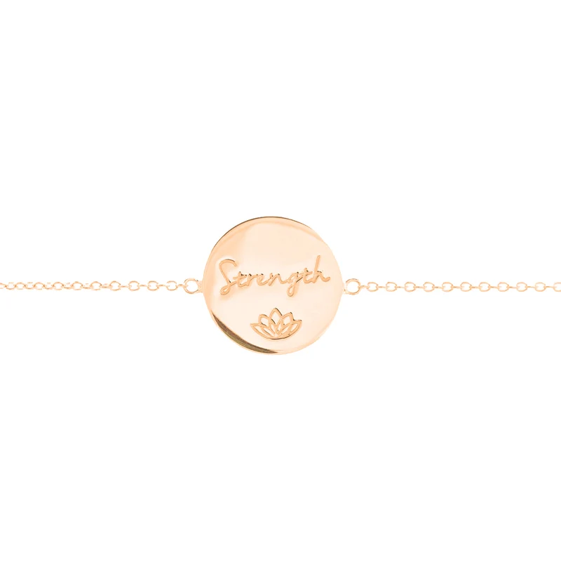 Strength Disc Bracelet in Rose Gold