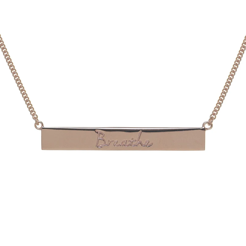 Breathe Bar Necklace in Rose Gold