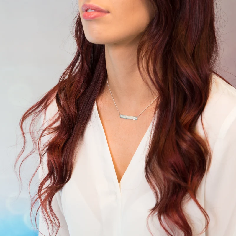 Peace Bar Necklace in Rose Gold