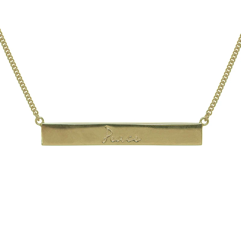 Peace Bar Necklace in Gold