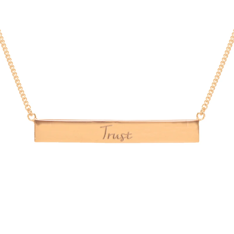 Trust Bar Necklace in Rose Gold