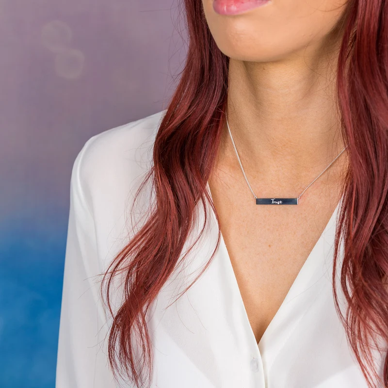 Trust Bar Necklace in Rose Gold