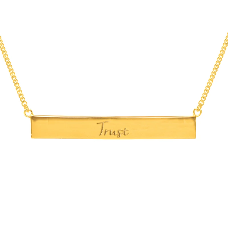 Trust Bar Necklace in Gold