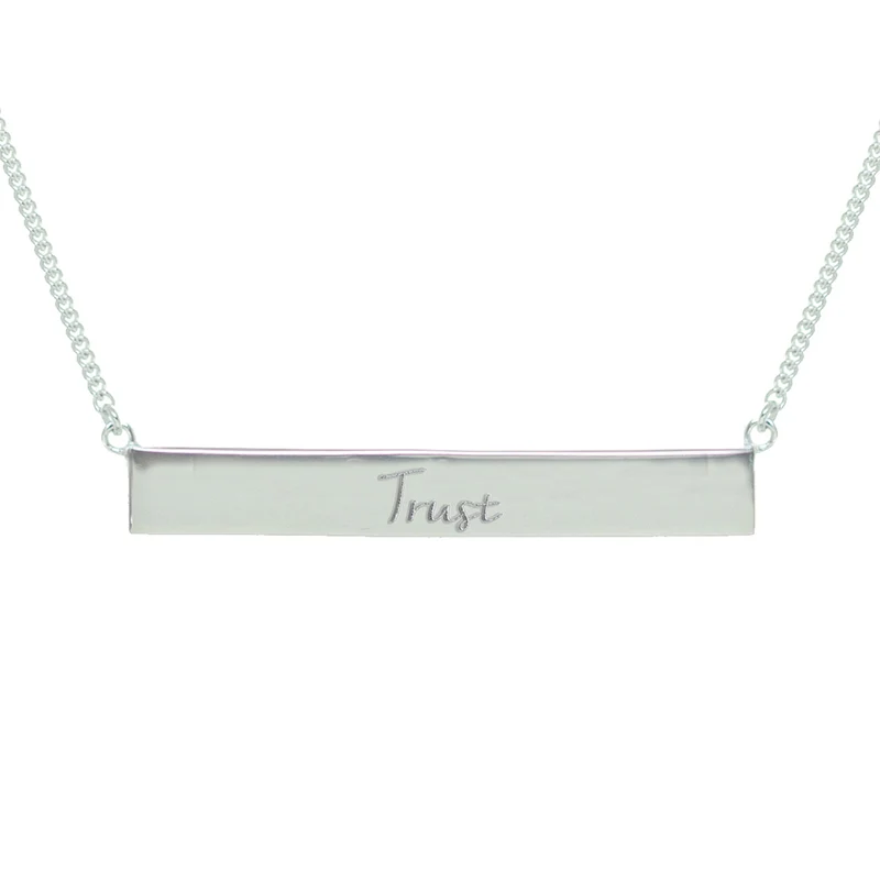 Trust Bar Necklace in Silver
