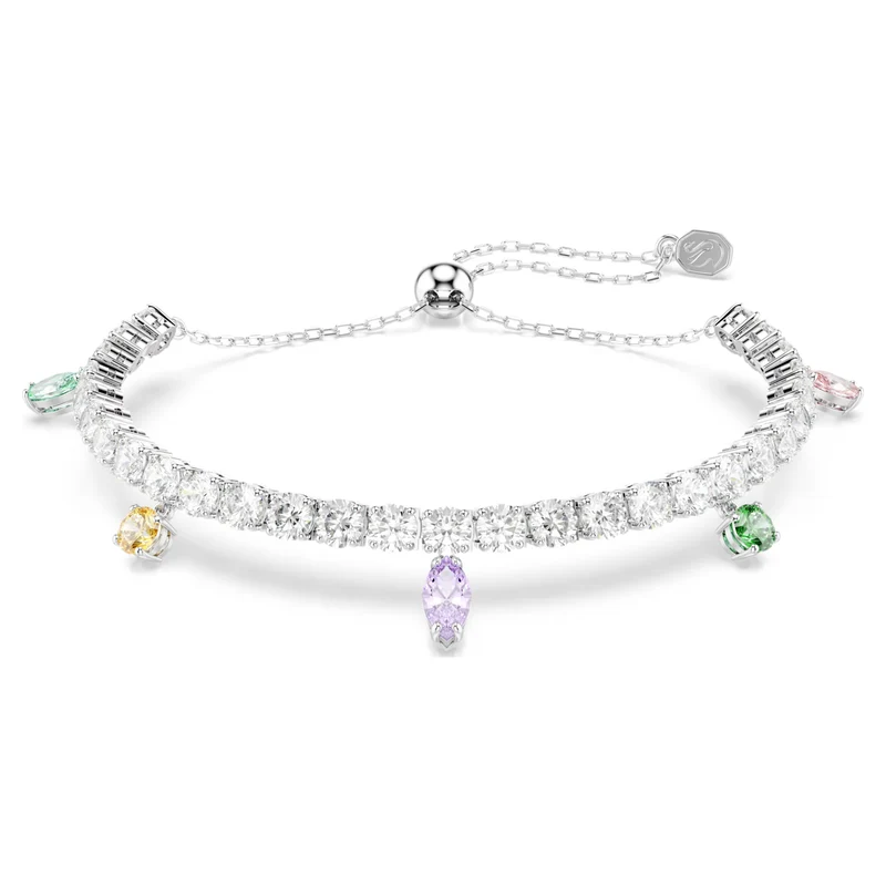 Ariana Grande x Swarovski Multicoloured Mixed-Cut Bracelet in Rhodium Silver