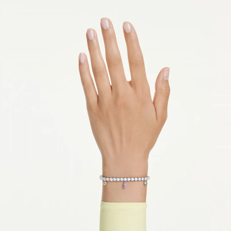 Ariana Grande x Swarovski Multicoloured Mixed-Cut Bracelet in Rhodium Silver