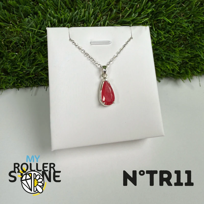 Anhänger aus rosa Turmalin (Rubellit) – 925er Sterlingsilber – Nr. 11