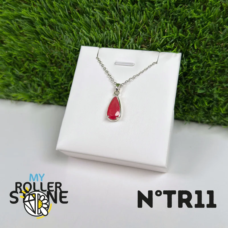 Anhänger aus rosa Turmalin (Rubellit) – 925er Sterlingsilber – Nr. 11