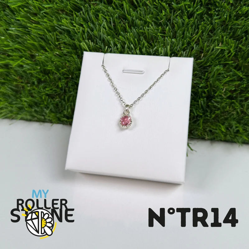 Anhänger aus rosa Turmalin (Rubellit) – 925er Sterlingsilber – Nr. 14
