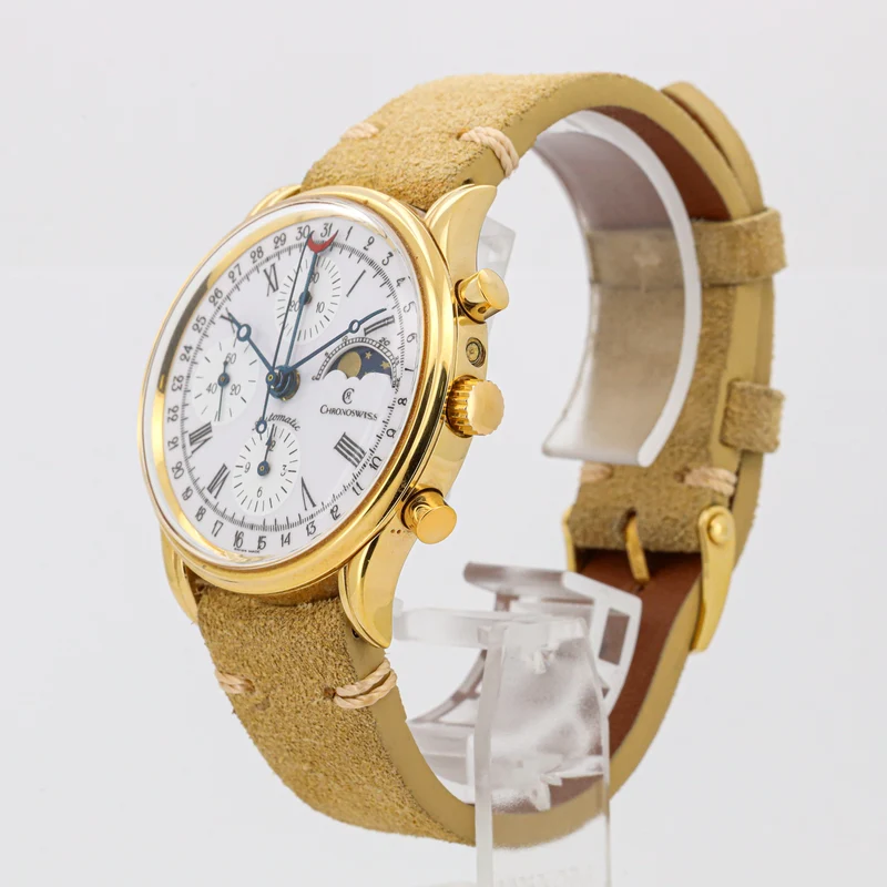 Chronoswiss Lunar 38 Ref. 77990 Mondphase Chronograph Vergoldet