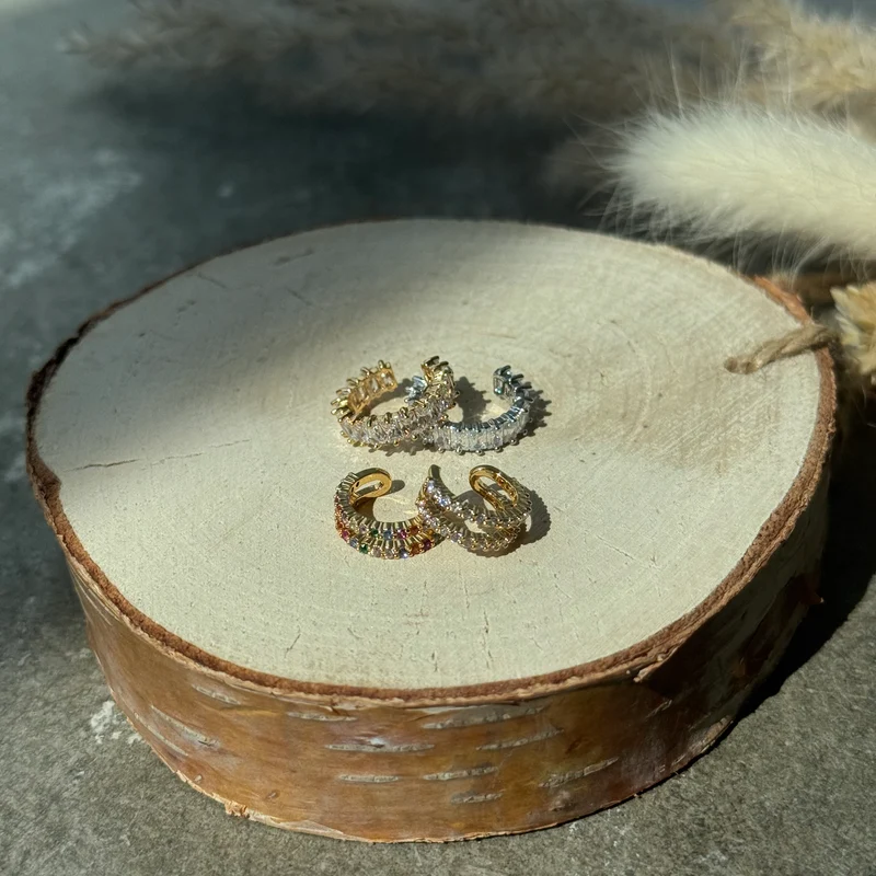 Double Strass Earcuff I Gold