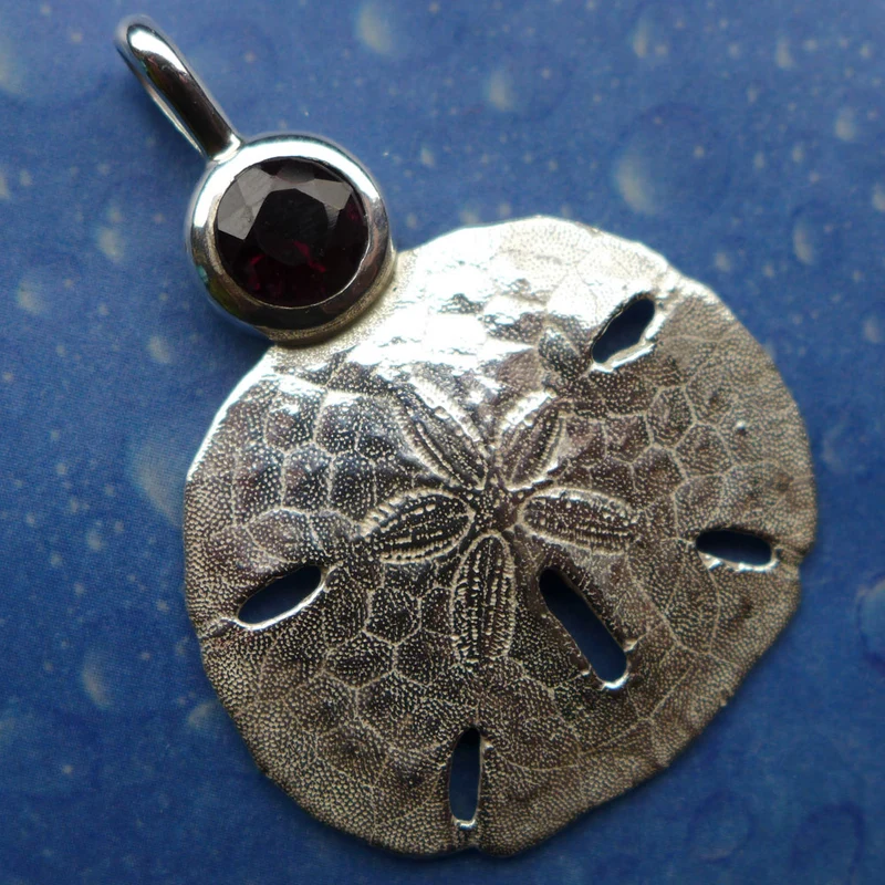 Seeigel Kette Sanddollar Turmalin Schmuck