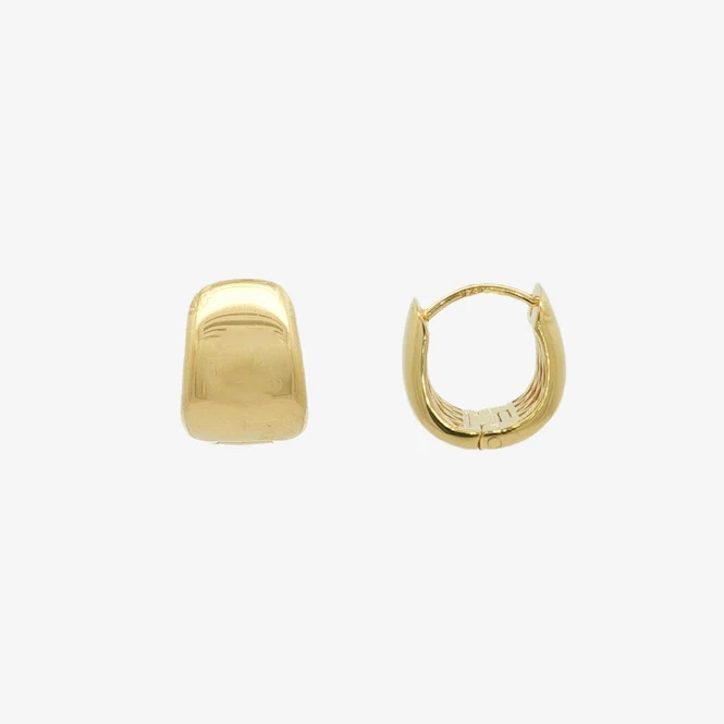 Gold Chunky Huggie Hinge Earrings