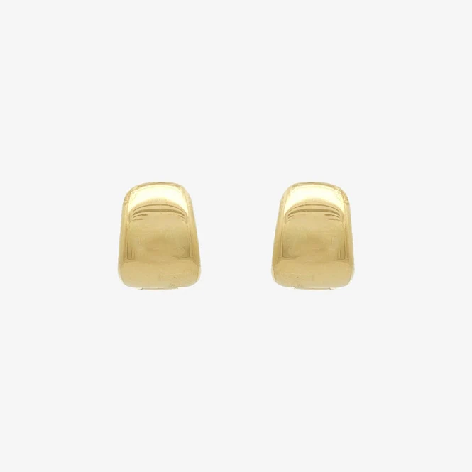 Gold Chunky Huggie Hinge Earrings