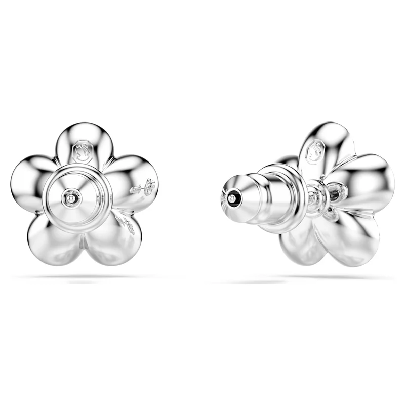 Ariana Grande x Swarovski Flower Stud Earrings with Round-Cut Crystal & Pearl in Rhodium Silver