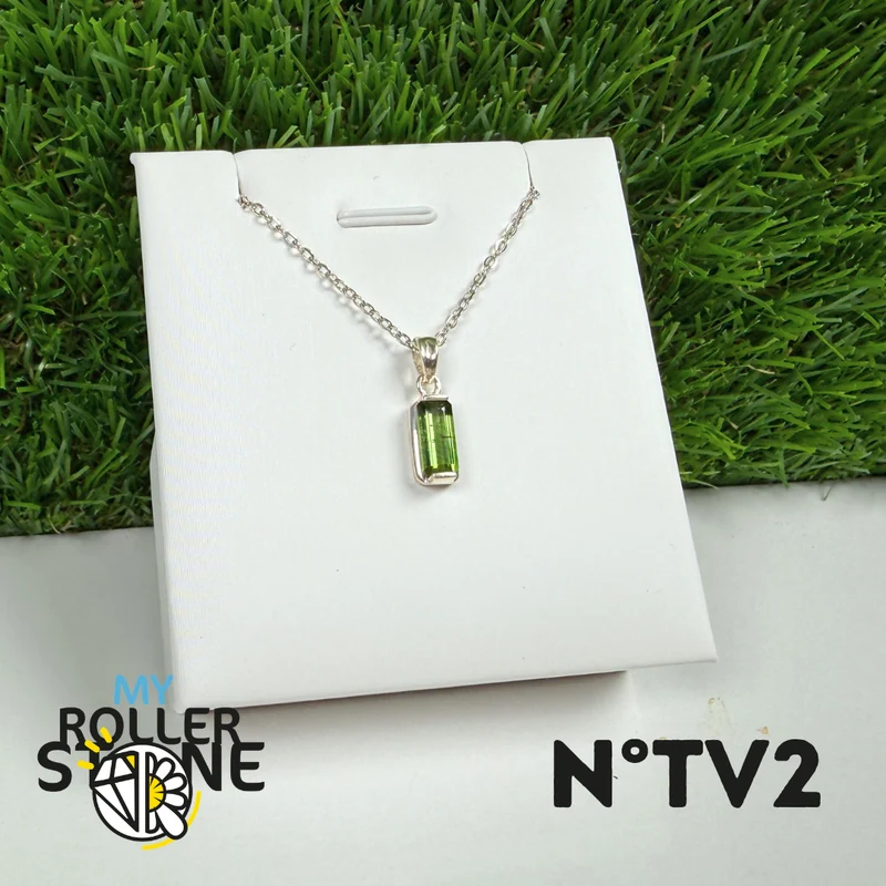 Grüner Turmalin (Verdelit) Anhänger, 925 Sterling Silber #2