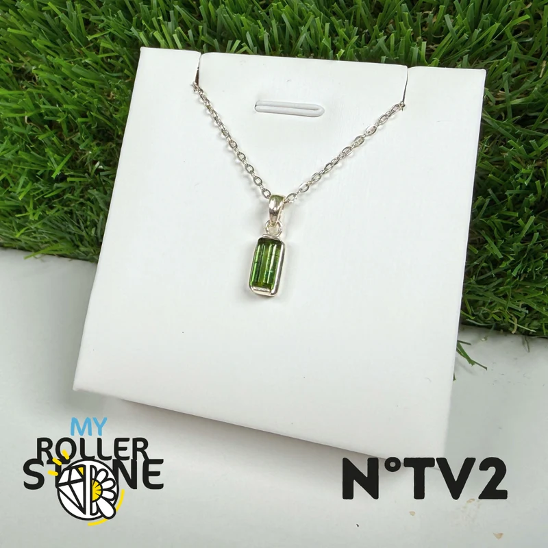Grüner Turmalin (Verdelit) Anhänger, 925 Sterling Silber #2