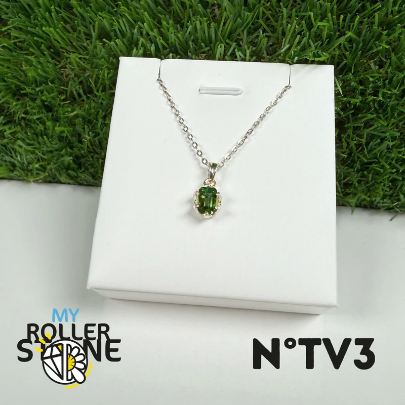 Grüner Turmalin (Verdelit) Anhänger, 925 Sterling Silber #3