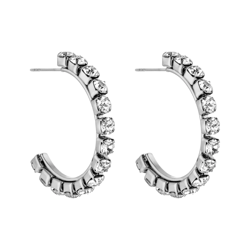 Glamorous Pave Hoop Ohrringe 14K Vergoldet