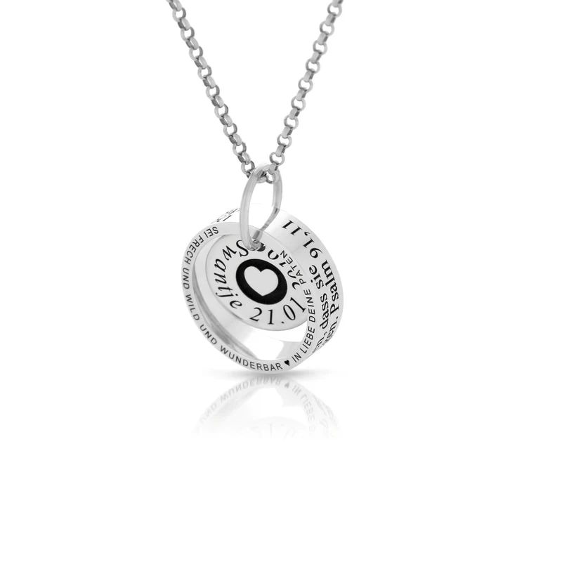 TAUFKETTE 925 SILBER GRAVUR RING NAMENSKETTE SPRUCH VERS TAUFE KETTE