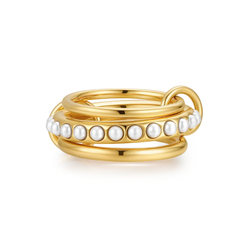 Pearl Infinity Flow Ring 18K Vergoldet