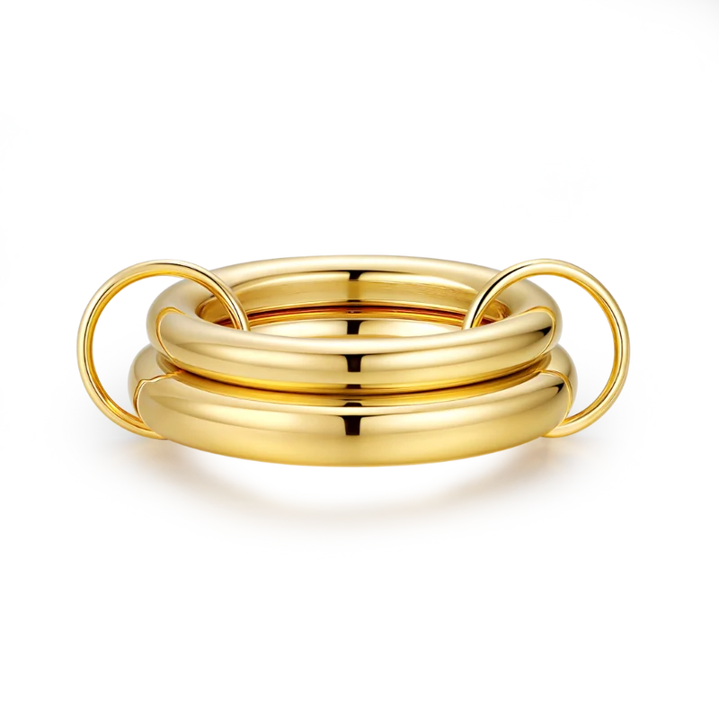 Double Infinity Flow Ring 18K Vergoldet