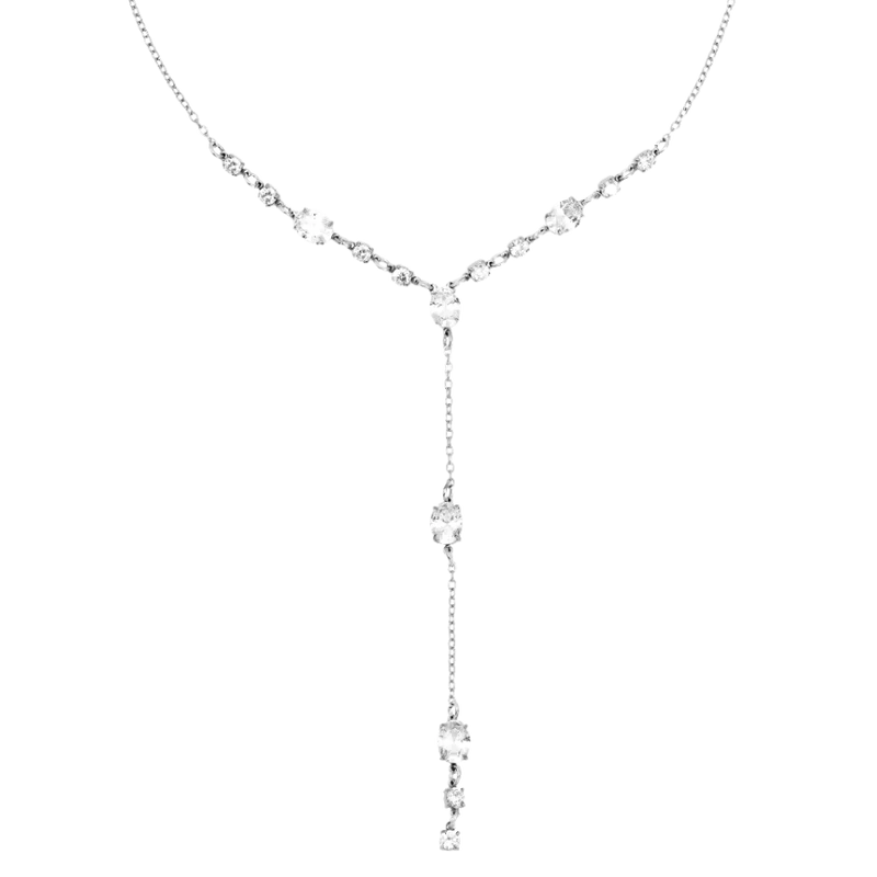 Elegance Oval Crystal Kette 14K Vergoldet