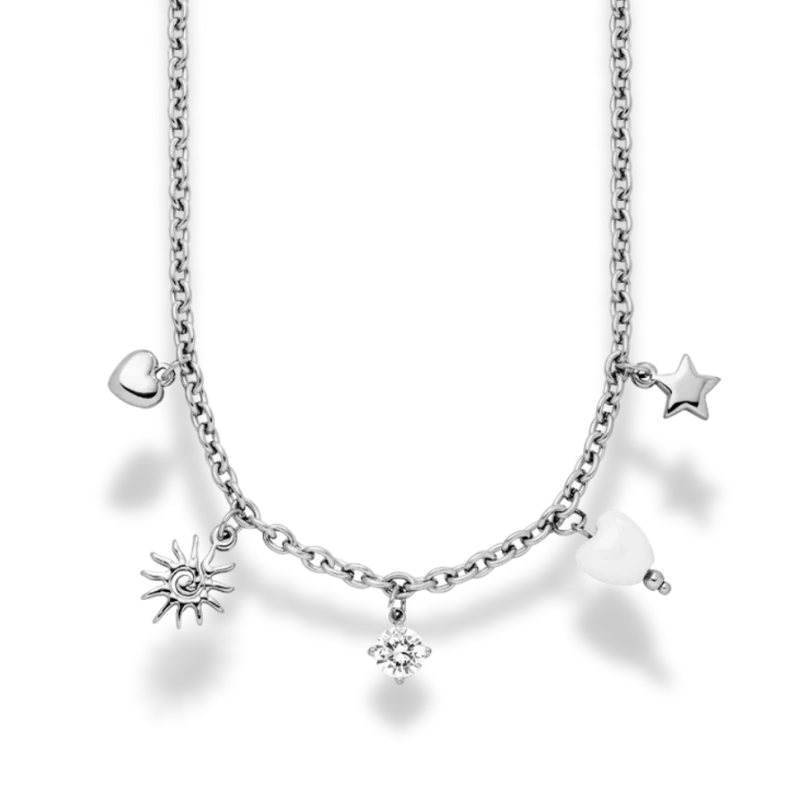 Elegance Sol Charm Kette 14K Vergoldet