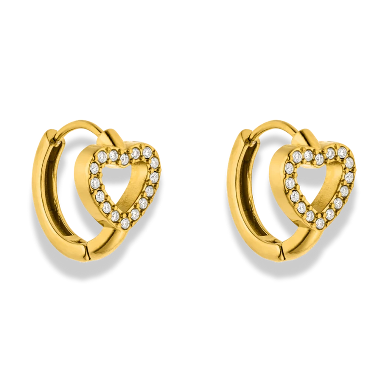 Spring Heart Huggie Ohrringe 14K Vergoldet