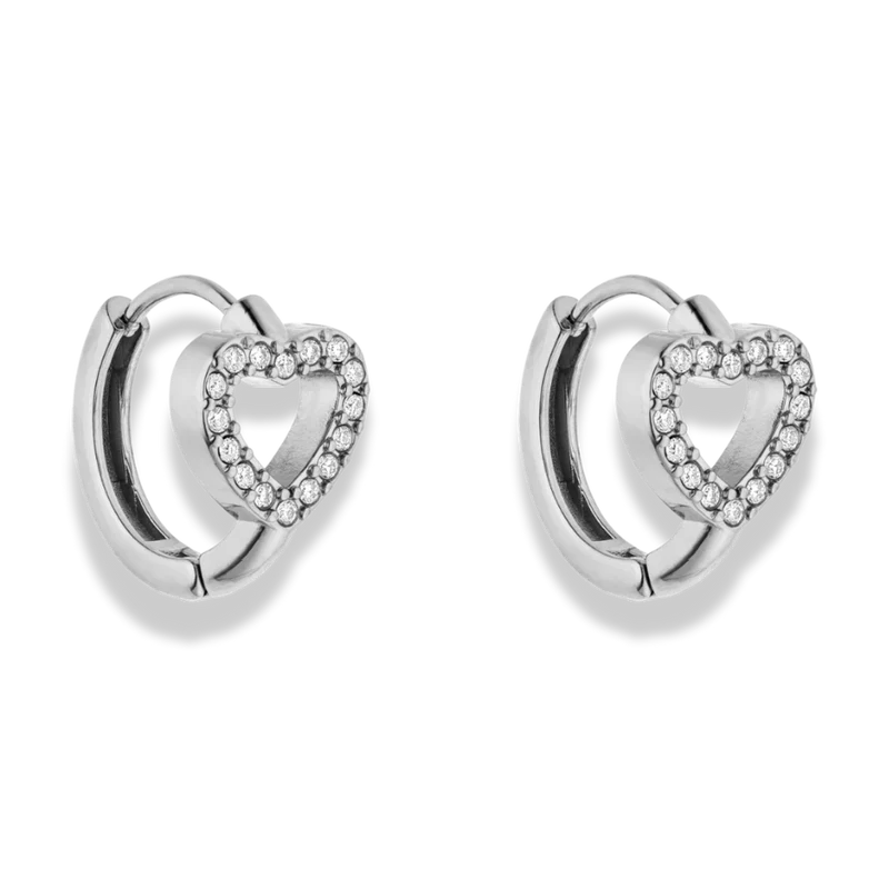 Spring Heart Huggie Ohrringe 14K Vergoldet