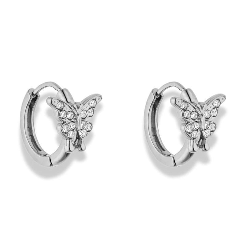 Spring Butterfly Huggie Ohrringe 14K Vergoldet