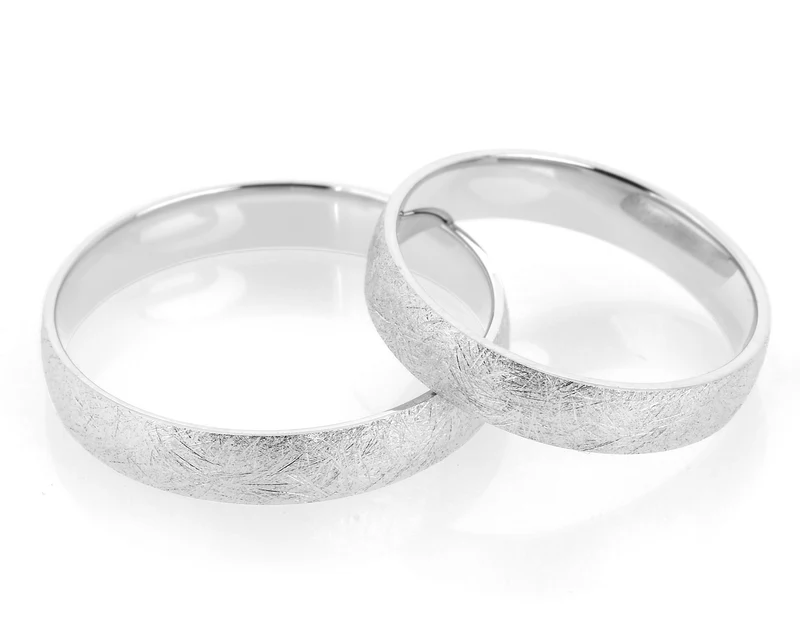 RING PAAR EISMATTIERT FREUNDSCHAFTSRINGE SILBER 925 RINGPAAR GRAVUR