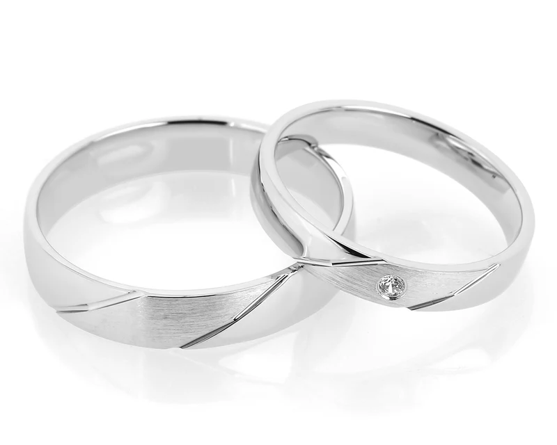 RINGE POLIERT & MATTIERT TRAURINGE 925 SILBER PARTNERRINGE VERLOBUNG