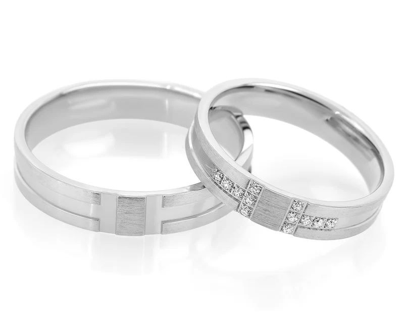 ELEGANTE SILBERRINGE PARTNERRINGE, RINGE PAAR 925 STERLING SILBER VERLOBUNG