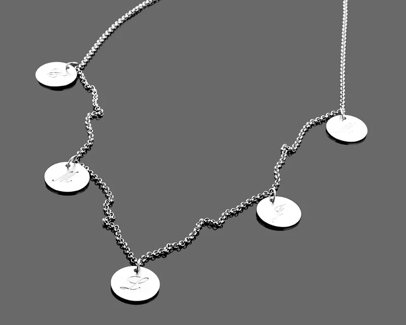 KETTE MIT INITIALEN, 925 SILBER, DAMENSCHMUCK MIT GRAVUR, SILBERKETTE