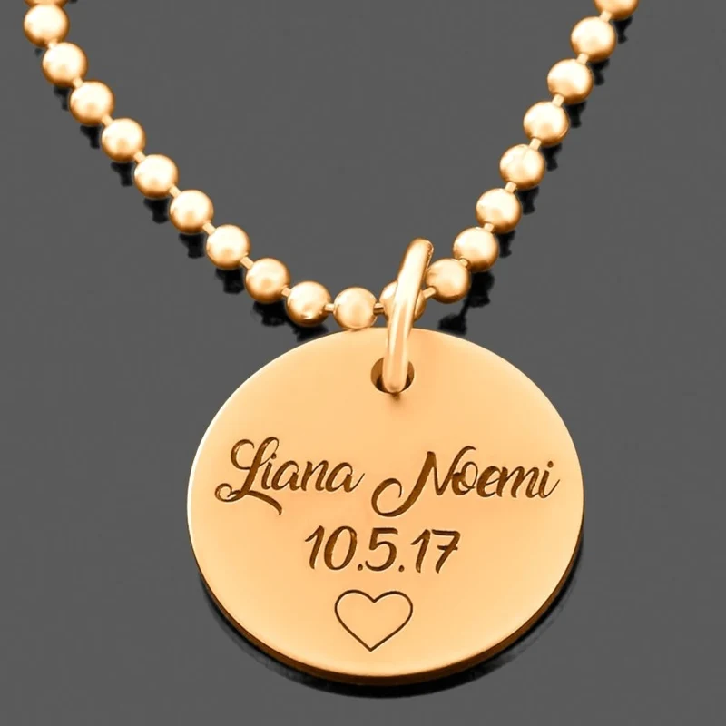 KETTE ROSÉ MIT KINDERNAMEN, GESCHENK ZUR TAUFE, NAMENSKETTE ROSÉ