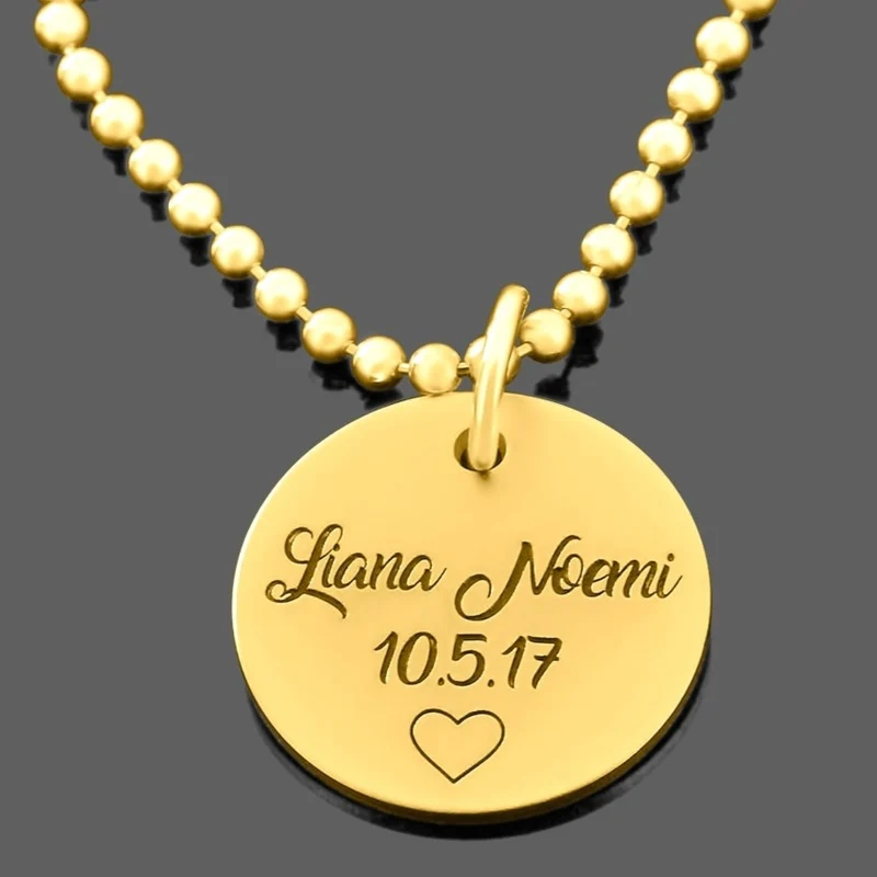 KETTE VERGOLDET, NAMENSSCHMUCK, KETTE GOLD MIT GRAVUR