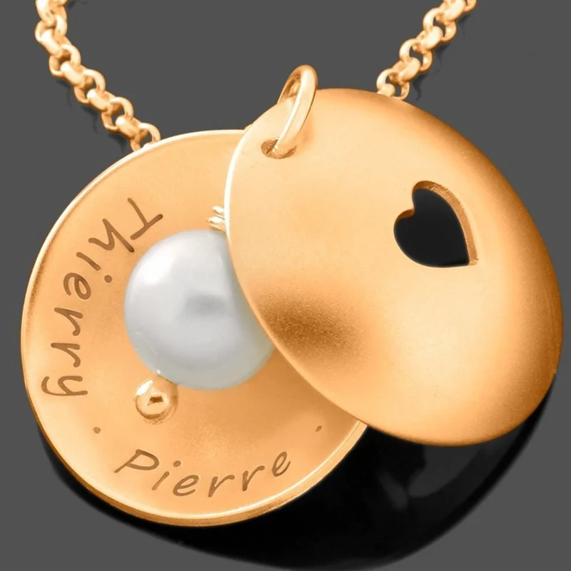 MEDAILLON MIT NAMEN, NAMENSKETTE ROSÉ VERGOLDET, SCHMUCK MIT GRAVUR