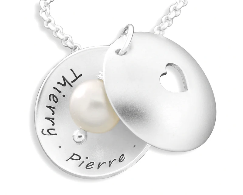 MEDAILLON MIT HERZ FAMILIENSCHMUCK GESCHENK MAMA 925 SILBER HALSKETTE DAMEN MIT GRAVUR
