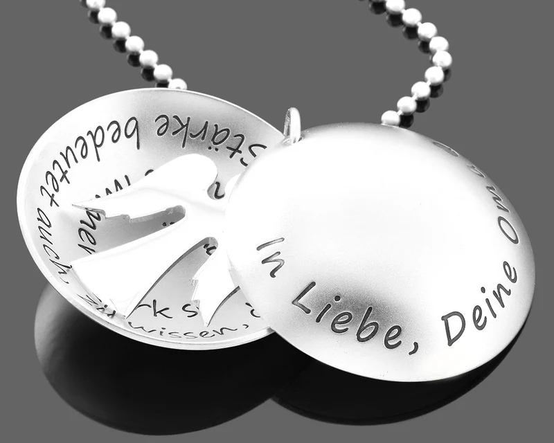 SCHUTZENGEL KETTE MEDAILLION 925 SILBER MEDAILLON HALSKETTE ZUR TAUFE KOMMUNION